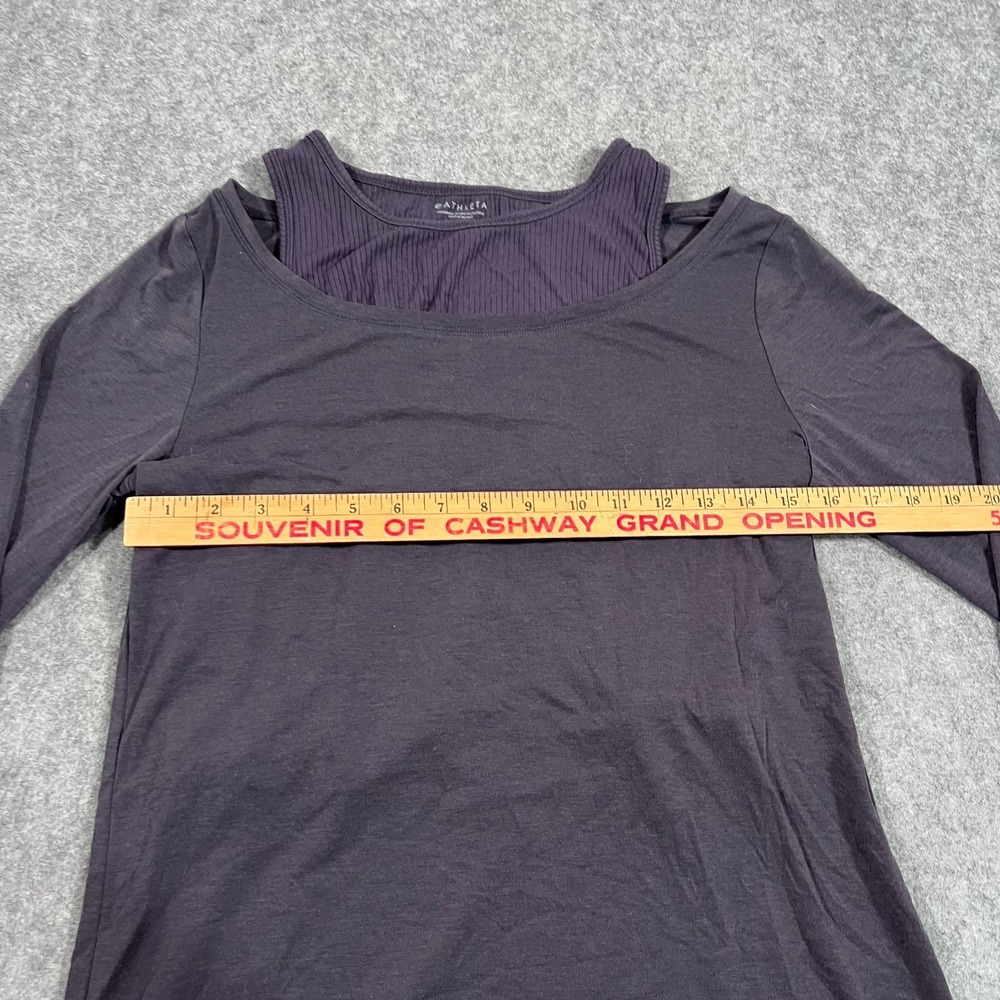 Athleta Spring Night Purple Essence Groove Long Sleeve Shirt Women's Size Medium - Picture 4 of 6